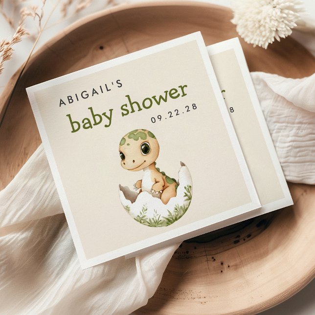 Serviette En Papier Douce Éclosion de Dinosaure Baby Shower (Créateur téléchargé)