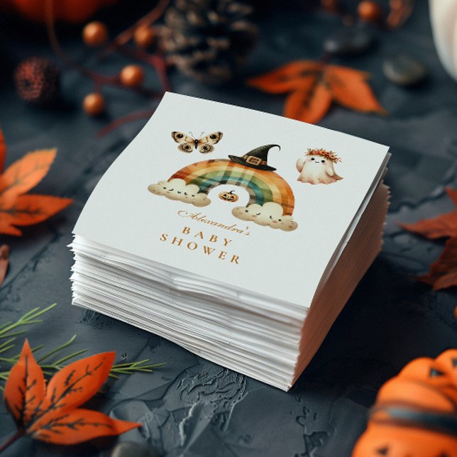 Serviette En Papier Douce Fête de Bébé Halloween Arc-en-Ciel (Créateur téléchargé)