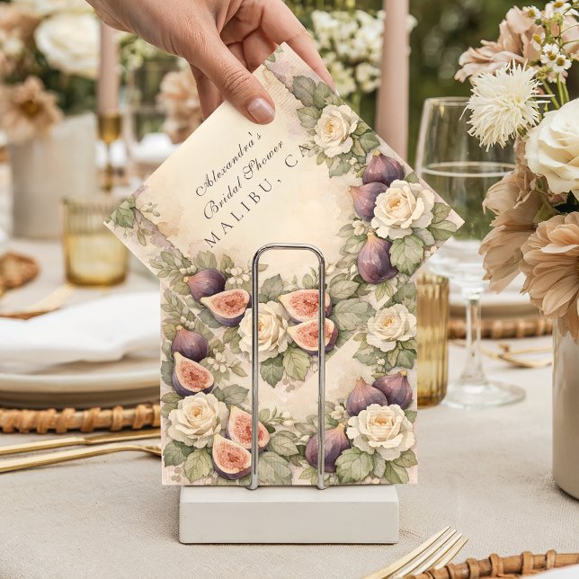 Serviette En Papier Douce Fête de Mariage Botanique à la Figue (Créateur téléchargé)