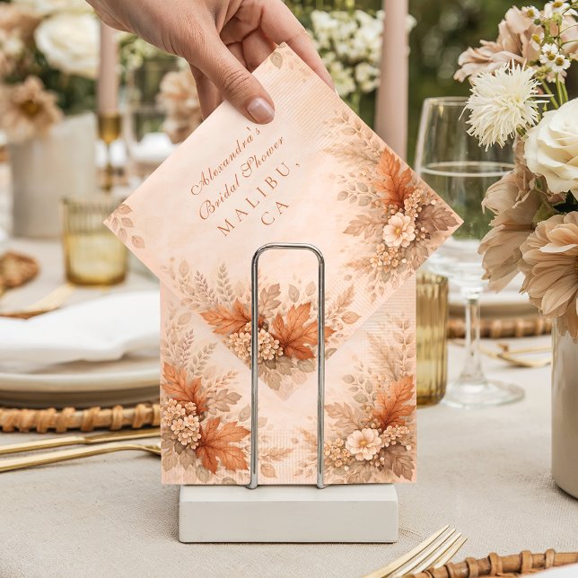 Serviette En Papier Douce Fête de Mariage Florale d'Automne (Créateur téléchargé)