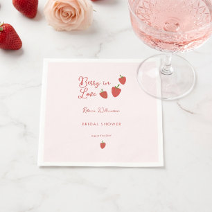 Serviette En Papier Douce Fête de Mariage Strawberry Berry In Love Ros
