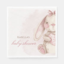 Douce Fête de Naissance Aquarelle Rose Lapin