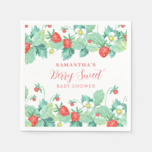 Serviette En Papier Douce Fête de Naissance aux Fraises
