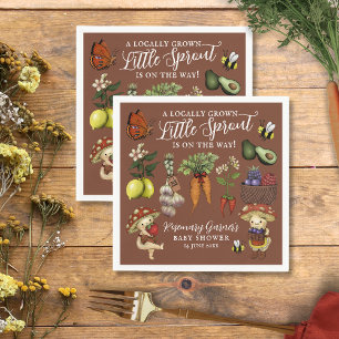 Serviette En Papier Douce Fête de Naissance de Petit Germe de Légumes