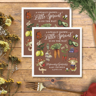 Serviette En Papier Douce Fête de Naissance de Petit Germe de Légumes