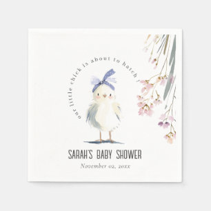 Serviette En Papier Douce Fête de Naissance Fleurie Aquarelle de la Fe