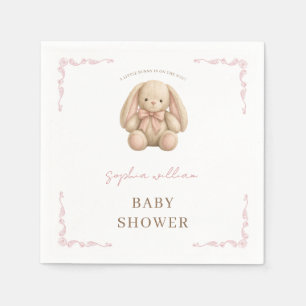 Serviette En Papier Douce Fête de Naissance Lapin Aquarelle