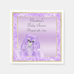 Serviette En Papier Douce Fête de Naissance Lapin aux Oreilles Tombant