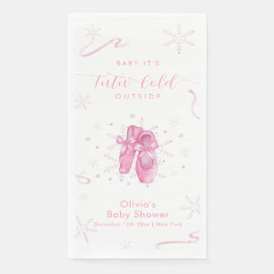 Serviette En Papier Douce Fête Prénatale de Ballerine Flocon de Neige