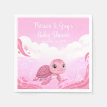 Douce Fille Tortue de Mer Rose Baby Shower