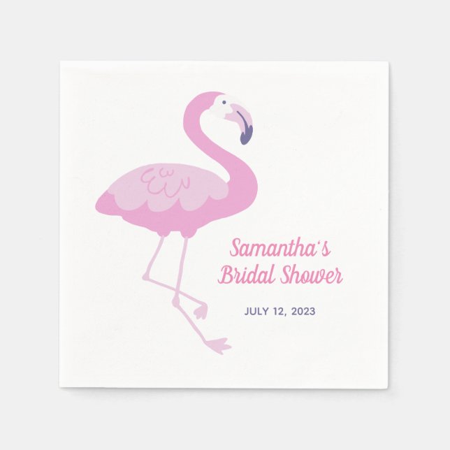 Serviette En Papier Douce Flamant Rose Tropical Enterrement de Vie de  (Devant)