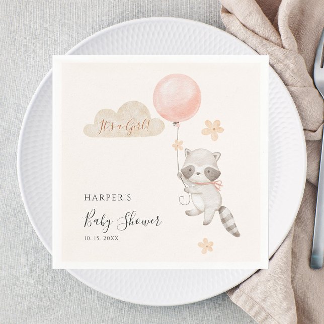 Serviette En Papier Douce Lessive Douce Fête de Naissance Raton Laveur (Créateur téléchargé)