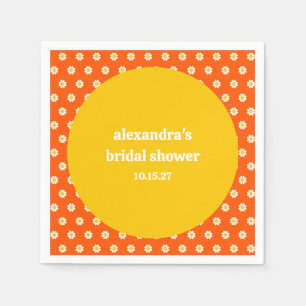 Serviette En Papier Douce Mariage Fleurs d'Orange Rétro Personnalisé