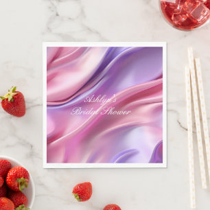 Serviette En Papier Douce Mariage Rose Violet Rêveur