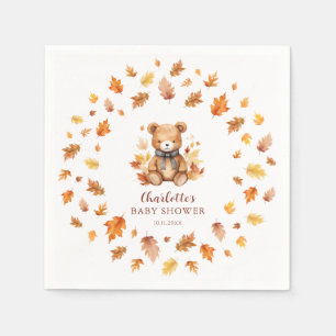 Serviette En Papier Douce Ourson d'Automne Baby Shower