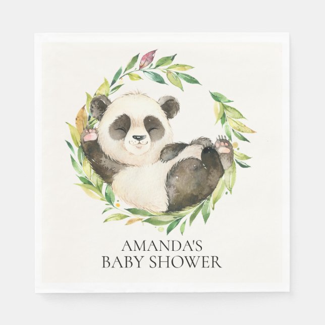 Serviette En Papier Douce Panda Ours Baby shower neutre serviettes (Devant)