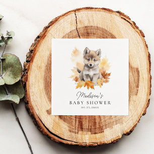 Serviette En Papier Douce petite louvette de la forêt automnale Baby S