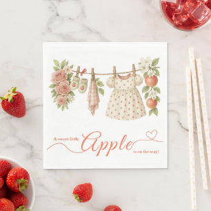 Serviette En Papier Douce petite pomme Baby Shower Bébé rustique d'a