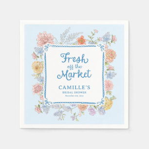 Serviette En Papier Douce Réception de Mariage Bleu Frais du Marché