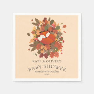 Serviette En Papier Douce Renarde de la Forêt Couples Baby Shower