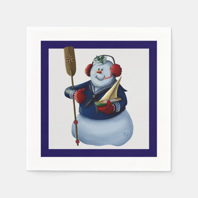 Serviette En Papier Douce Sailor Snowman Holiday Napkins (Devant)