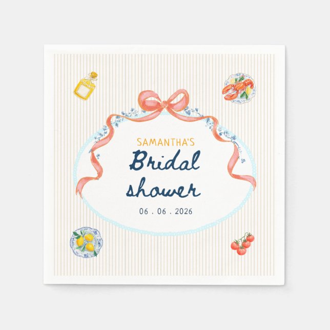 Serviette En Papier Douce soirée de mariage italien (Devant)