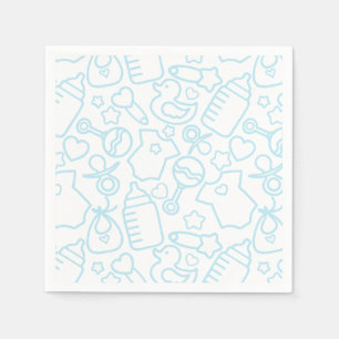 Serviette En Papier Douces arroses Bleu Blanc