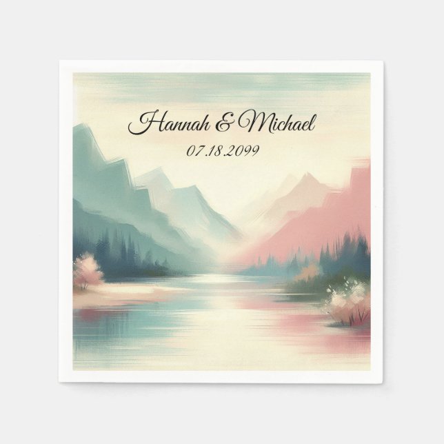 Serviette En Papier Douces Échos de la Mariée des Montagnes (Devant)