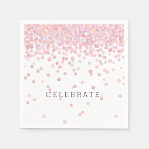 Serviette En Papier Douces Taches de Confettis Aquarelle Rose