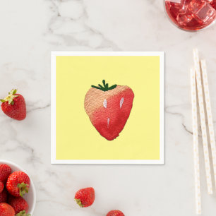 Serviette En Papier Douceur fraise mignonne aquarelle de fruit mignon