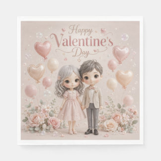 Serviette En Papier Douceur murmure en rose pastel