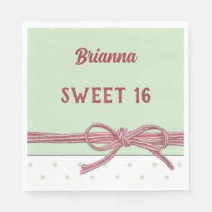 Serviette En Papier Douceur personnalisée 16 liée avec un point Polka