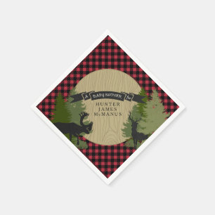 Serviette En Papier Douche de bébé de plaid de bûcheron d'andouillers