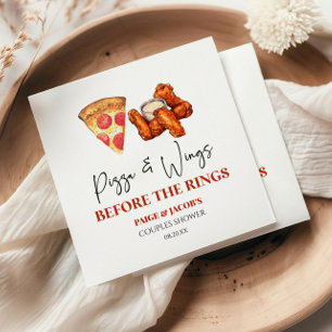 Serviette En Papier Douche de couple Pizza et Wings Before The Rings