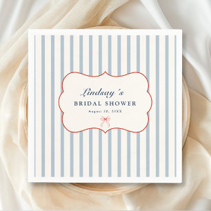 Serviette En Papier Douche de Mariage Élégantes Rayures Nœud
