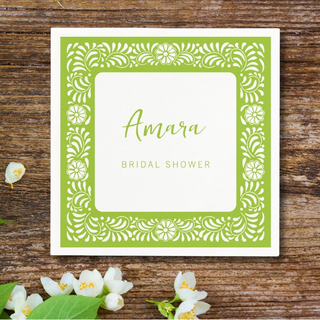 Serviette En Papier Douche de mariée en TALAVERA VERTE (Créateur téléchargé)