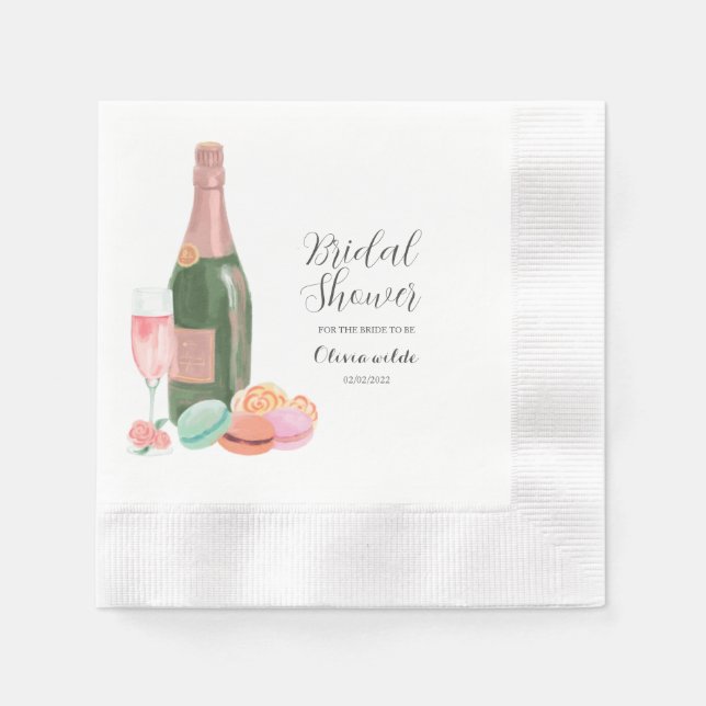 Serviette En Papier Douche de mariée rose rétro (Devant)