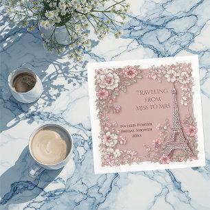 Serviette En Papier Douche de Mariée Voyageant de Miss à Mrs Vintage