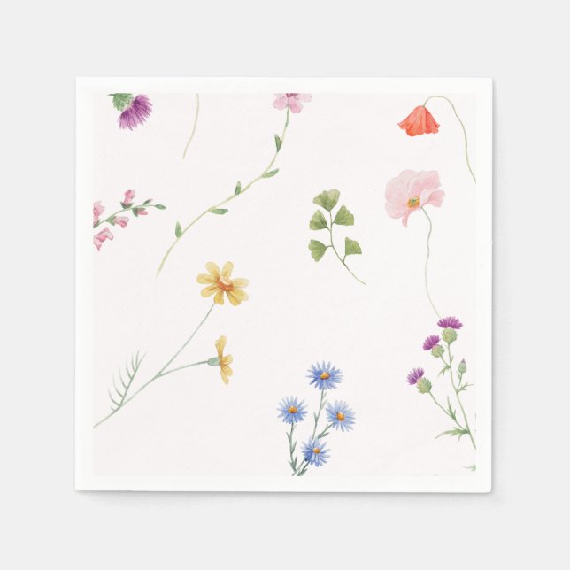Serviette En Papier Douche fleur sauvage Tea Party (Devant)