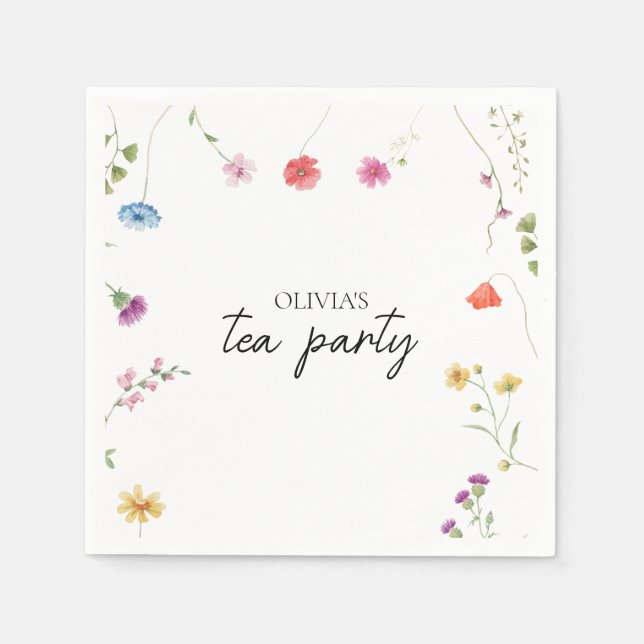 Serviette En Papier Douche fleur sauvage Tea Party (Devant)