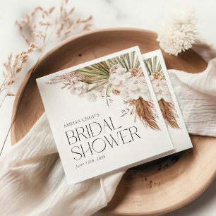 Serviette En Papier Douche Fleurie Bohème et Plumes