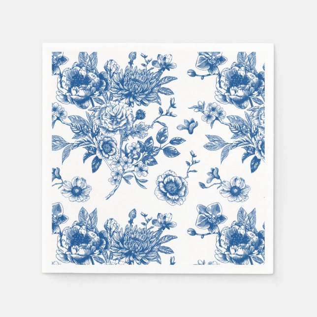 Serviette En Papier Douche nuptiale bleue (Devant)