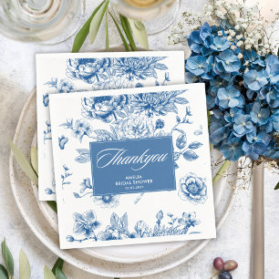 Serviette En Papier Douche nuptiale bleue