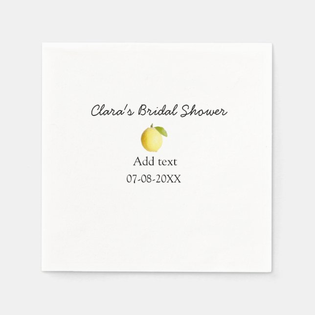 Serviette En Papier Douche nuptiale citron moderne simple minimum rust (Devant)