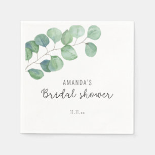 Serviette En Papier Douche nuptiale d'eucalyptus aquarelle