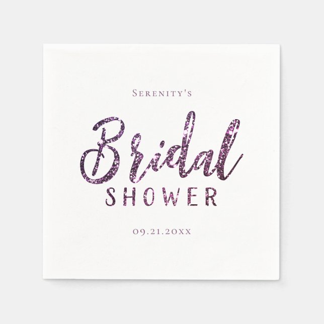 Serviette En Papier Douche nuptiale simple customisée en parties scint (Devant)