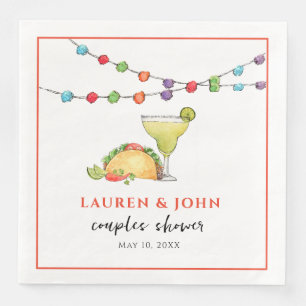 Serviette En Papier Douche Tacos & Tequila Fiesta Couples