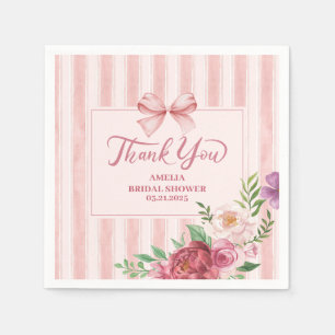 Serviette En Papier Douche vintage fleurie Coquette arc rose