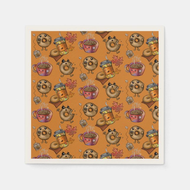 Serviette En Papier Doughnut et thé (Devant)