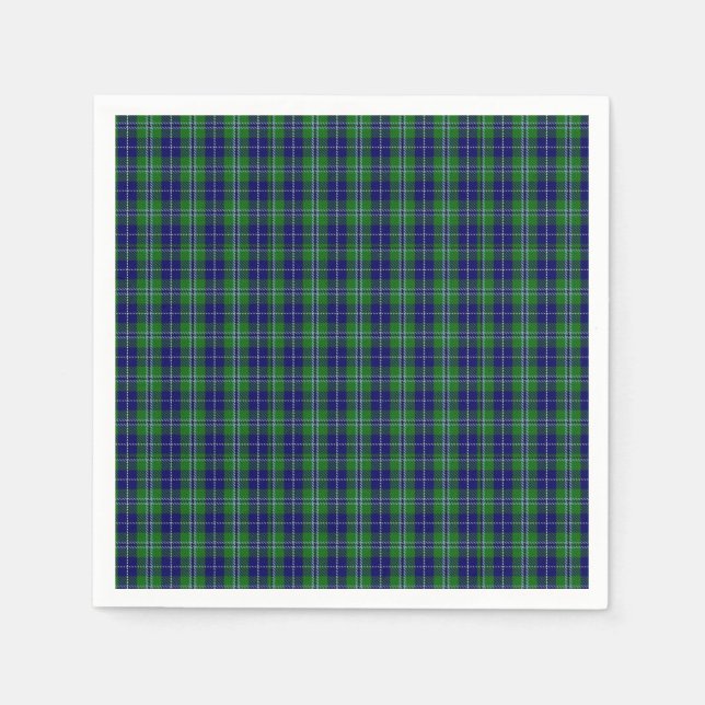Serviette En Papier Douglas Clan Tartan Papier Plaid Napkins (Devant)